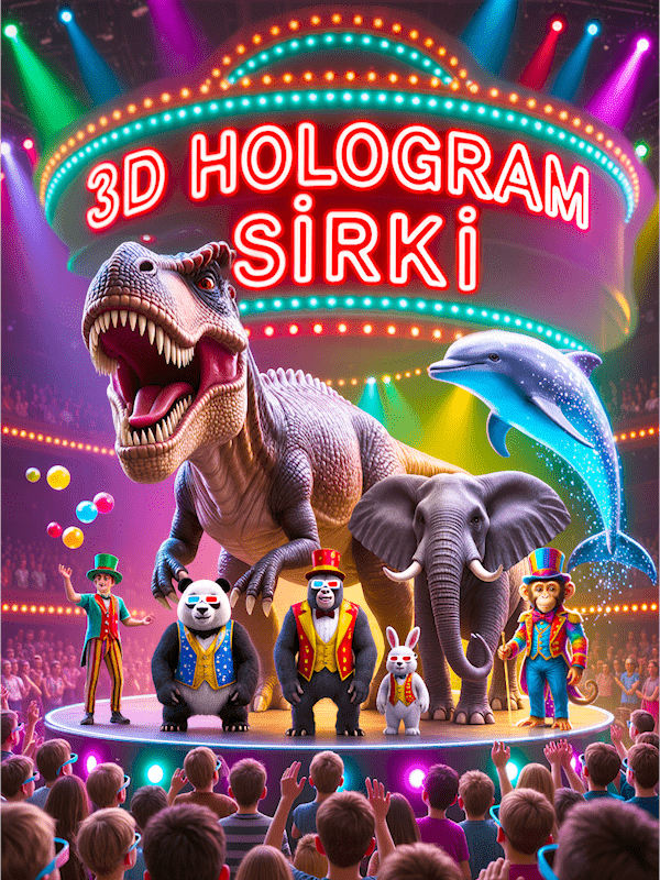 3D Hologram Sirki tiyatro afişi