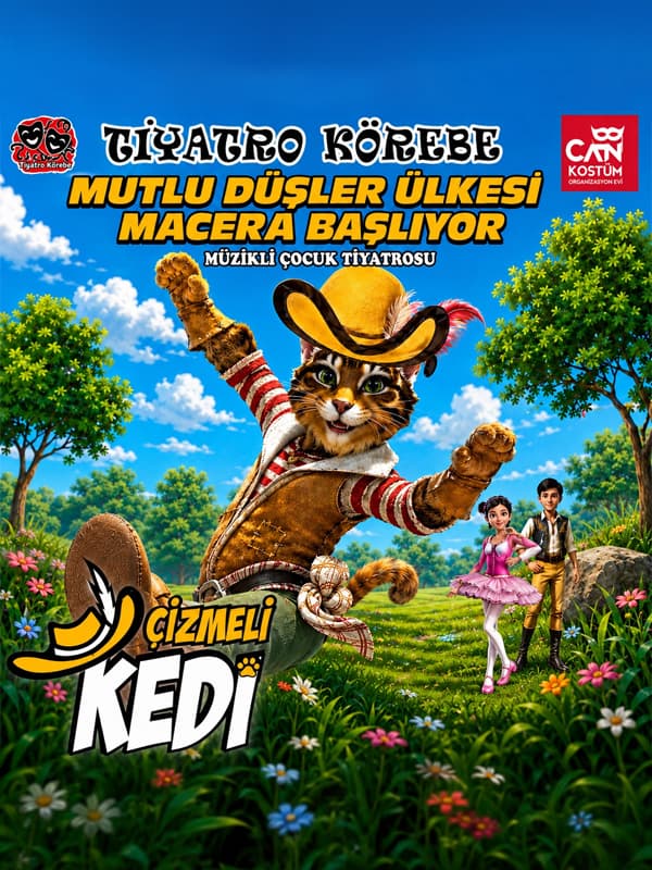 Çizmeli Kedi İyi Düşler Ülkesi tiyatro afişi