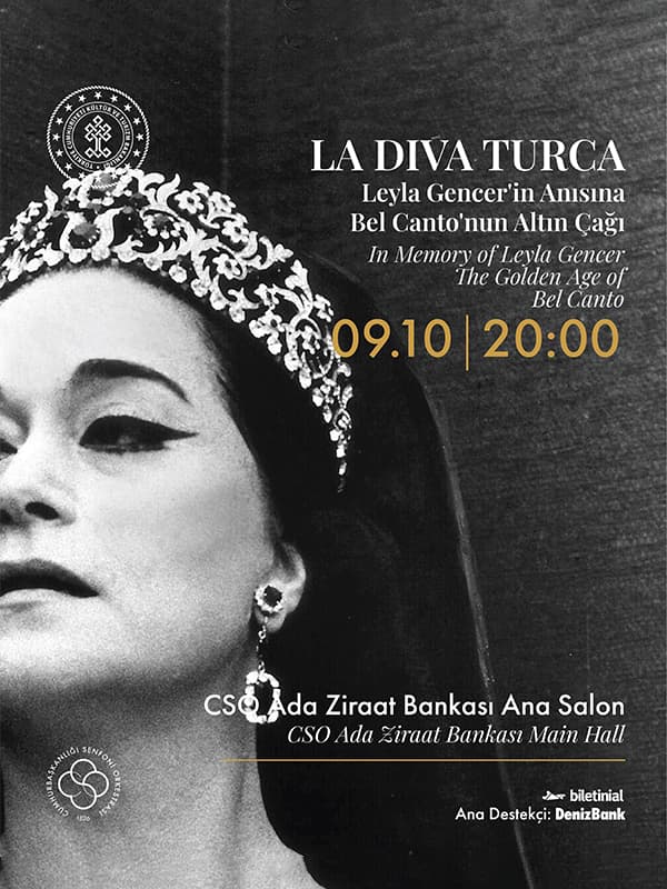 Cumhurbaşkanlığı Senfoni Orkestrası La Diva Turca konser afişi