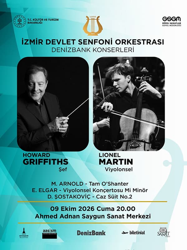 İzmir Devlet Senfoni Orkestrası DenizBank Konserleri - 9 Ekim Konseri konser afişi