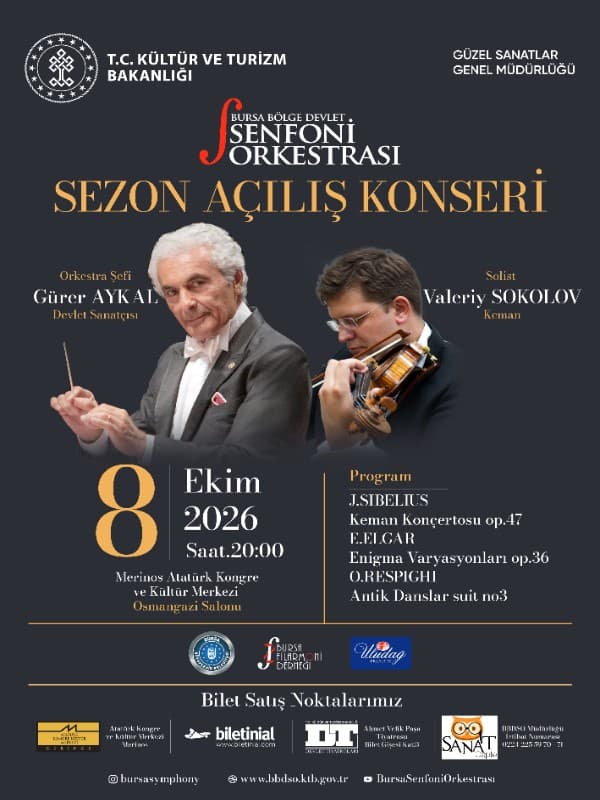 Sezon Açılış Konseri Bursa Bölge Devlet Senfoni Orkestrası konser afişi